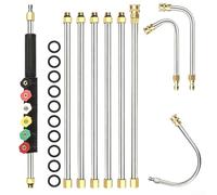 10 pièces 4000PSI Télescopique Haute Pression Outil de Nettoyage Kit Tige Extension Lance Lance Lance 1/4 Pouce Acier Inoxydable Pole Set