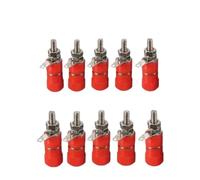 10 pièces 4mm rouge et noir prise banane professionnel liaison poste écrou fiche banane connecteur Jack nickelé for fiche banane 4mm(10pcs Red)