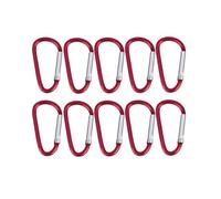 10 pièces 5# Mousqueton en Aluminium Porte-clés et Boucle en D, Mousqueton Multicolore Mousqueton Porte-clés pour Boucle de Sac à Dos de Camping(Red)