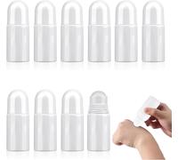10 Pièces 50 Ml Flacon Roll On Vide Bouteilles De Déodorant Roll On Vide Plastique Bouteille À Rouleau D'huile Essentielle Rechargeables Pour Parfums Aromathérapie Massage Voyage (Blanc)