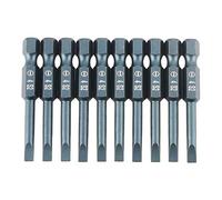 10 pièces 50mm jeu d'embouts de tournevis à fente, tête plate magnétique tige hexagonale 1/4 pouce, acier allié H6.3 * 50*SL4mm