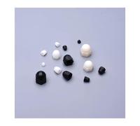 10 pièces/50pcs M3 M4 M5 M6 M8 M10 M12 écrous en plastique noir et blanc avec couvercle en Nylon écrous hexagonaux(Black,M3 50pcs)