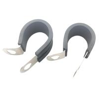 10 pièces 6-45MM doublés de caoutchouc P Clips-304 acier inoxydable câble de montage tuyau collier de serrage for une Installation sécurisée(45mm)
