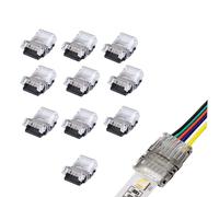 10 pièces 6 broches RGBWW connecteur de bande de LED bande de LED pour fil ou connexion à l'aide d'une borne Non étanche 12mm RGB + CCT LED Srip