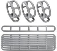 10 Pieces 6 Holes Tent Tensioners 22 × 2.5 Cm Adjustable Outdoor Camping Tent Cord Rope Buckle Adjuster Tent Rope Ladder For Stretching Awnings,Tarps (Grey)