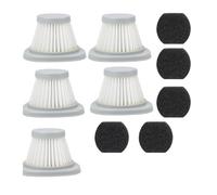 10 pièces/6 pièces/5 pièces/1 pièces filtre HEPA + 10 pièces filtre éponge de remplacement for Xiaomi Deerma DX118C/DX118M pièces d'aspirateur(5 Sets)