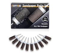 10 Pièces 600 Grains Tambours de Ponçage pour Outil Rotatif Dremel, Manchons de Ponçage avec Tige de 1/8" pour Polissage et ponçage du métal