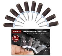10 Pièces 600 Grains Tambours De Ponçage Pour Outil Rotatif Dremel, Mèches De Ponçage, Manchons Abrasifs Avec Des Tiges De 3 Mm, Manchons De Ponçage Pour Le Ponçage Et Le Polissage Métallique.