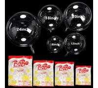 10 pièces 8/10/12/16/18/20/24/pouces ballon Bobo Transparent ballon à bulles claires pour décoration de fête d'anniversaire de mariage ballon à hélium 10pcs 24inch
