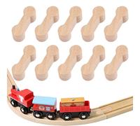 10 Pièces Accessoires de Connexion pour Circuit Train en Bois, Universels pour Jeux de Train Bois, Adaptateurs de raccordement de Voie en Bois, Connecteurs de Voie en Bois, pour Train en Compatible