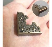 10 pièces Accessoires de meubles antiques, Artisanat métallique, Boîtes à bijoux, Gardes de des bords, Protecteurs de coins décoratifs de boîte en bois, 25 mm Paquet de 10 dorés,Paquet de 10 bronzes,P