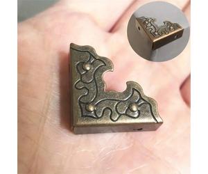 10 pièces Accessoires de meubles antiques, Artisanat métallique, Boîtes à bijoux, Gardes de des bords, Protecteurs de coins décoratifs de boîte en bois, 25 mm Paquet de 10 dorés,Paquet de 10 bronzes,P