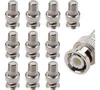 10 Pièces Adaptateur BNC Mâle à F Femelle,Prise BNC Mâle Fiche vers Femelle F Coaxial RF Connecteur pour RG6 RG59,Connecteur Coupleur de BNC Coaxial vers F pour CCTV Caméra