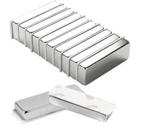 10 Pièces Aimant Autocollant Puissant,30 x 10 x 5 mm Aimant Rectangulaire,pour fixer Tournevis, Clés,Aimants Puissants en Néodyme,Aimant Plat Puissant,Aimants Tableau Magnétique pour Maison, Bureau