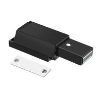 10 pièces aimant porte d'armoire videur Invisible meubles butée de armoires robustes pousser magnétique plus proche bouchon matériel accessoires(Zinc Alloy-Black)