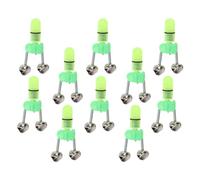 10 Pièces Alarme de Canne à Pêche de Nuit à LED Cloche Double | Clip-on, Plastique Vert, pour Canne à Pêche, Usage Nuit, Indicateur Simple, Lot Pratique