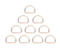 10 pièces Anneau en métal D 15 mm D Anneaux de Fixation Boucles polyvalentes pour Sangles de Sac, Ceintures, macramé, laisses de Collier pour Animaux de Compagnie(Or)