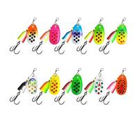10 pièces appâts en métal Dur Truite Spinner appâts Ensemble avec Triple Crochet 5/6 / 8/9 / 11g leurre de pêche Spinnerbait matériel de pêche leurre Rotatif