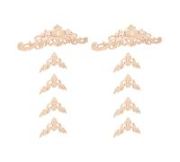 10 Pièces Applique Décorative en Bois Sculpté | Décor Maison et Meuble, Finition Kaki, Facile à Peindre Teindre, Installation Simple