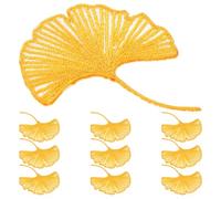 10 Pièces Appliques Thermocollantes de Feuille de Ginkgo Brodée | Design Oriental Classique, Fils de Broderie Vibrants, pour Costumes et Réparations de Vêtements