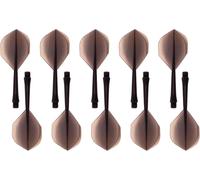 10 Pièces Arbre de Fléchette Intégré,des Fléchettes en Plastique Volant,Grand Manche de Fléchette À Ailes,Kit De Vol de Fléchettes en Plastique Durable (Noir)