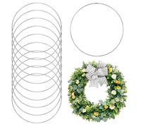 10 Pièces Argent Cercle Métal, 20cm Cerceaux Floraux en Métal, Cercle Attrape Reve Cerceau, Anneaux Décoratifs en Métal, Anneaux Métalliques pour Cerceau Floral, Couronne de Mariage, Guirlande de Noël