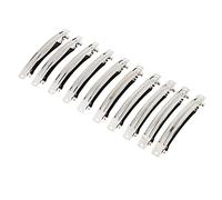 10 pièces Argent Rectangle métal français Barrette/Barrette plaine Base bricolage artisanat pinces à cheveux/pour nœuds Snap pinces à cheveux queue de cheval support accessoires/10cm