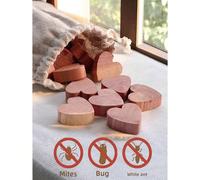 10 pièces Assortiment de blocs de bois de cèdre - Formes de cœur, rond, carré, sphérique - Répulsif contre les mites, contrôle des insectes/nuisibles, essentiel pour la maison, la salle de bain, la ga