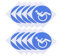 10 Pièces Autocollant de Signalisation Handicap Bleu PVC | Visibilité Renforcée, Pose Facile, Usage Intérieur et Véhicule, pour Fenêtres et Accès, Format 3,15 Pouces