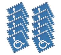 10 Pièces Autocollant Symbole Handicap en PVC, 3 Pouces | Signalisation Visible pour Toilettes et Entrées, Application Facile, Motif Contrasté, Usage Intérieur