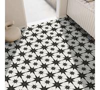 10 pièces Autocollants de sol motif étoiles noir et blanc, finition mate. Décalcomanies de sol imperméables en PVC pour la décoration de la maison, de la salle, de la salle de bain, de la chambre, du 