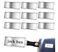 10 pièces Badge Porte Nom Aimanté Badge, Badges Nominatifs en Aluminium avec Aimants, Badges Nominatifs Magnétiques pour Vêtements, Adge Personnalisé Magnétique Porte, 72 * 31MM, Doré