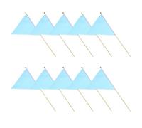 10 Pièces Balises de Drapeau Triangulaires, Piquets en Bambou | Polyester Léger, Couleur Vive pour Visibilité, Usage Jardin et Chantiers, Repérage des Limites et Zones Canines
