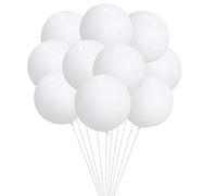 10 Pièces Ballon de Baudruche Blanc 24 Pouces Ballon en Latex Ballon Anniversaire Ballon Rond Géant Ballons Biodégradables ballon de baudruche Gonflable Ballon pour Mariage Noël Fête Décoration