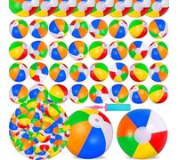 10 Pièces Ballon de Plage Gonflable, Coloré Ballon Gonflable Piscine 20 CM,Enfants et Adultes, pour Jouets de Plage, Cadeaux de Fête, Activités d'été en Plein Air Fête à la Plage,Pompe à air X1