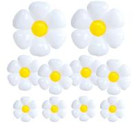 10 Pièces Ballon Foil Marguerite, Ballon en Aluminium Mylar Marguerite, Blanc Fleur Ballons, Mignon Accessoire Photo Décorations pour Baby Shower, Mariage, Anniversaire Fille, Bébé Baptême