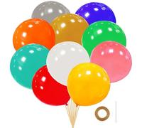 10 Pièces Ballon Gonflable Géant, 36 Pouces Multicolore Ballons Géants,90cm XXL Latex Ballon pour Mariage Anniversaire, Fête,Baptême, Bébé Douche,Carnival Event Décorations (Multicolore)