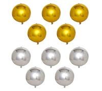 10 Pièces Ballons Brillants, Ballons En Aluminium 4D, Ballons Miroir Tridimensionnels, Ballons Ronds Géants, Décoration De Ballon De Fête, Décoration De Lieu De Mariage