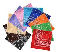 10 Pièces Bandana Homme/Femme, 10 Couleurs, 53x53cm, Pour Tête/Cou/Bras, Paisley Foulard Bandeau Cheveux, Headband Bandanas Cowboy/Moto