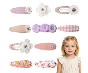 10 Pièces Barrettes à Cheveux pour Filles, Pince à Cheveux Fleur Bébé Fait Main, Barette Marguerite Brodée, Épingles à Cheveux Douces pour Nouveau-né et Enfant (Rose/Violet)