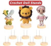 10 pièces Base de poupée en bois réglable, support d'affichage au crochet, support de poupée au crochet, convient pour les figurines de motivation comme la tortue, la pomme de terre, le kimchi, la déc