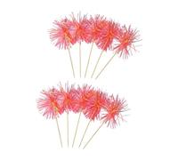 10 Pièces Bâtonnets De Gâteau En Bois Insertion Supérieure Guirlandes Colorées Pour La Célébration Mariage D'anniversaire Et Le Projet D'artisanat Pour Arcs-en-ciel Mariage