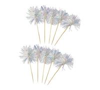 10 Pièces Bâtonnets De Gâteau En Bois Insertion Supérieure Guirlandes Colorées Pour La Célébration Mariage D'anniversaire Et Le Projet D'artisanat Pour Arcs-en-ciel Mariage