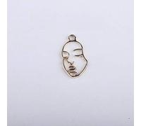 10 pièces beauté Dame trouver des Bijoux Couleur Or Argent Visage Creux Breloques en Alliage Collier à Faire soi-même pendentifs Boucles d'oreilles Collier Artisanat