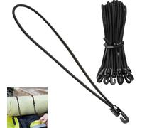 10 Pieces Black 26cm Elastic Bungee Cord with Hooks Elastic Tension Hook Expander for Tents Banners Posters Party Transport Trailer
