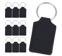10 Pièces Blancs De Sublimation Porte-clés En Cuir PU Rectangulaire Double Face Accessoires En Cuir PU