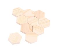 10 Pièces Bloc de Bois Hexagonal Artisanal pour Bricolage | Bois Beige, Facile à Dessiner, Peindre et Écrire, pour Projets Créatifs, Format 1