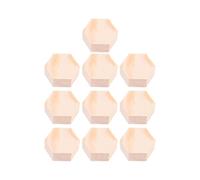 10 Pièces Bloc de Bois Hexagonal Non Finition pour Loisirs | Projet Artisanal et Décoration Diy, Facile à Peindre, Dessiner, Écrire, Finition Beige, Lot Unique