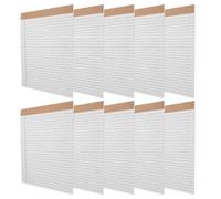 10 Pièces Bloc-notes Juridique Blanc Ligné, 30 Pages, Papier