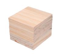 10 Pièces Blocs de Bois Carrés Beige, Non Finition | Surface Brute pour Peinture, Gravure et Pyrogravure, Compatibles Encres, Teintures et Outils D'artisanat